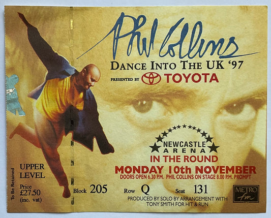 Phil Collins Original Used Concert Ticket Newcastle Arena 10th Nov 1997