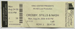 Crosby Stills & Nash Original Unused Concert Ticket King Center Melbourne 24th Aug 2009