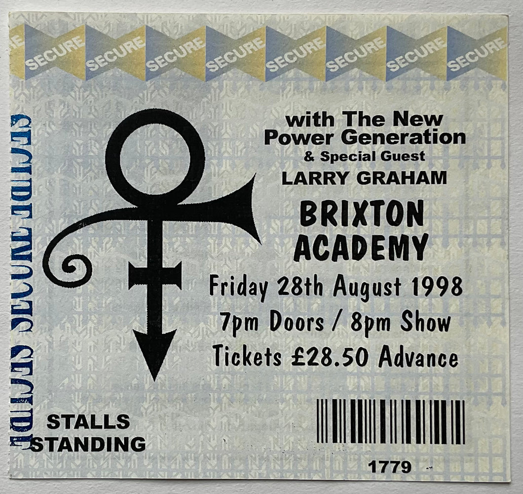 Prince Original Used Concert Ticket Brixton Academy 28th Aug 1998