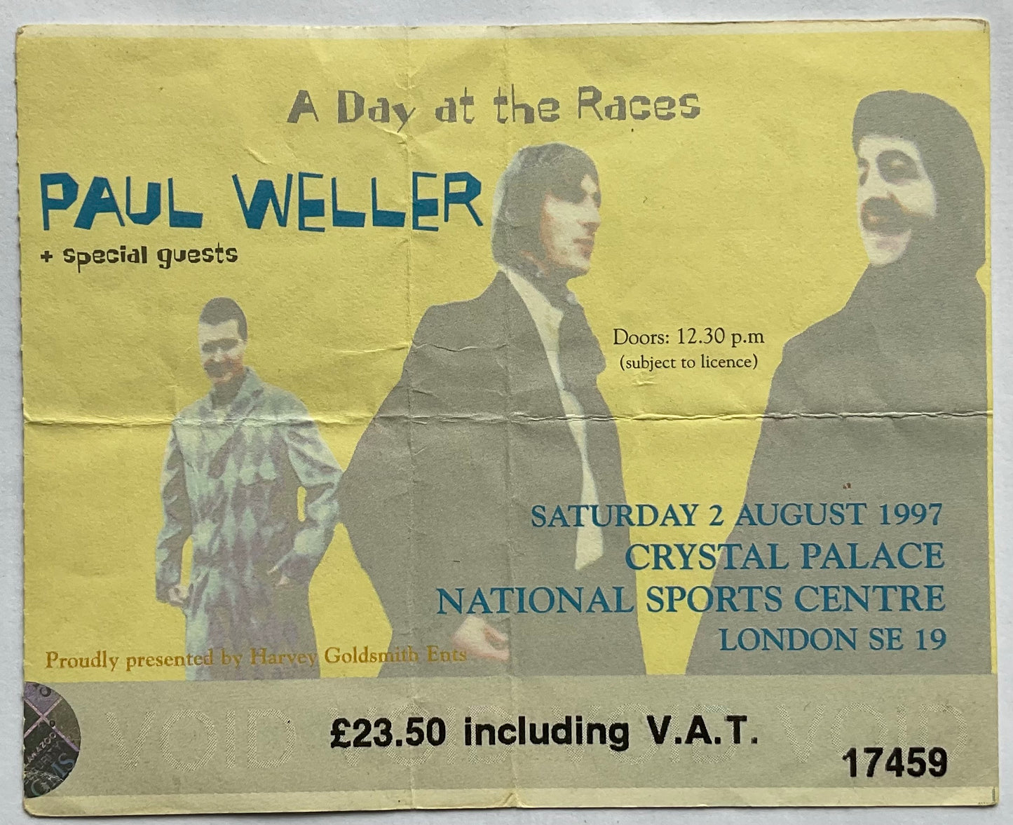 Paul Weller Original Used Concert Ticket Crystal Palace London 2nd Aug 1997