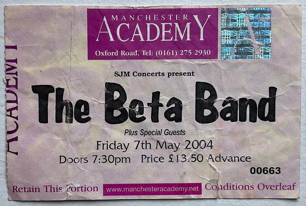 Beta Band Original Used Concert Ticket Manchester Academy 7th May 2004