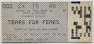 Tears For Fears Original Used Concert Ticket Wembley Arena London 6th Mar 1990