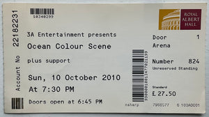 Ocean Colour Scene Original Concert Ticket Carling Royal Albert Hall London 10th Oct 2010