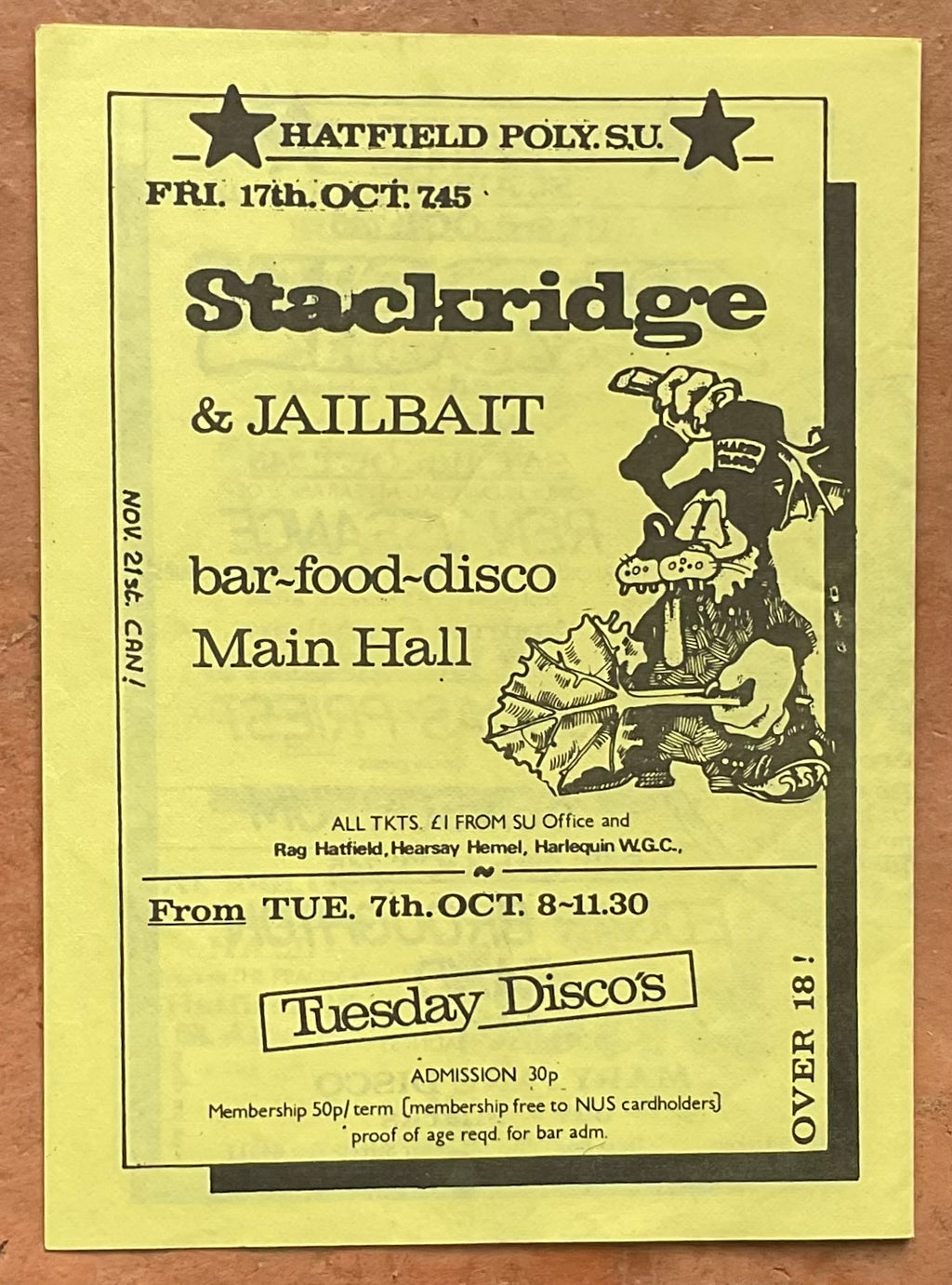 Judas Priest Camel Original Concert Handbill Flyer City Hall St. Albans 18th Oct 1976