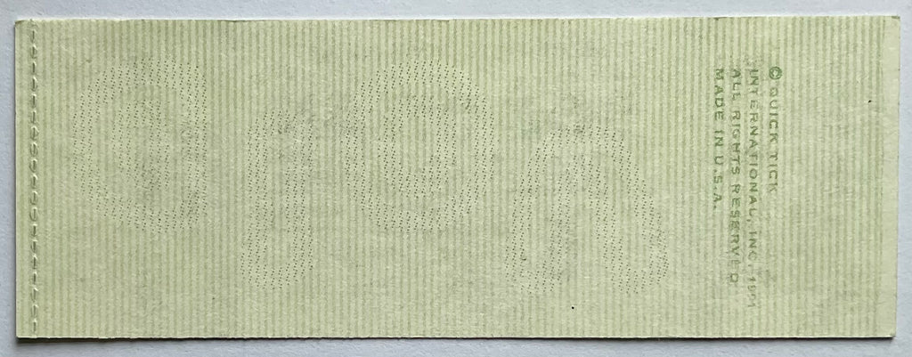 Bob Dylan Original Unused Concert Ticket Dane County Memorial Coliseum Madison 5th Nov 1991