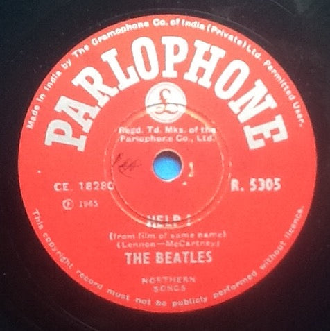 Beatles Help! - I'm Down 2 Track NMint 10" 78rpm Vinyl Single India