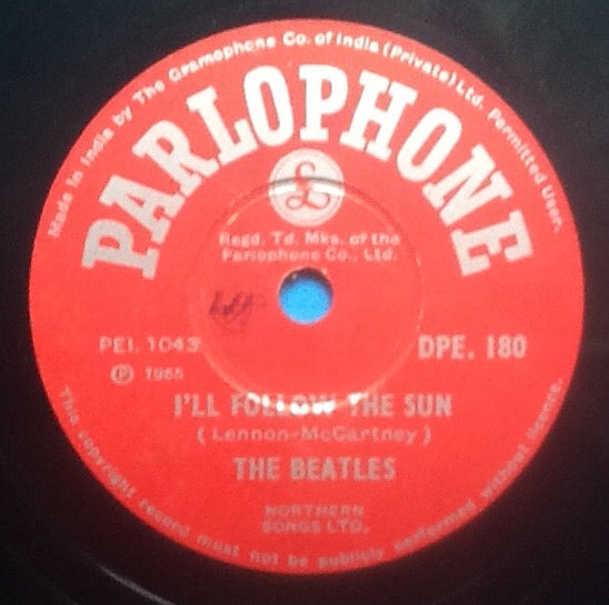Beatles I'll Follow The Sun - Words of Love 2 Track NMint 10" 78rpm Vinyl Single India