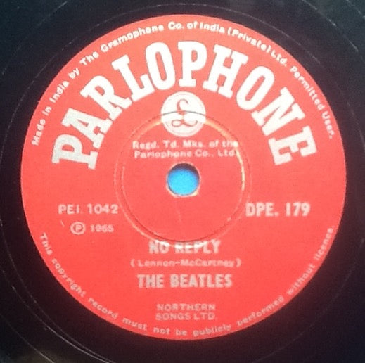 Beatles Rock and Roll Music - No Reply 2 Track NMint 10" 78rpm Vinyl Single India