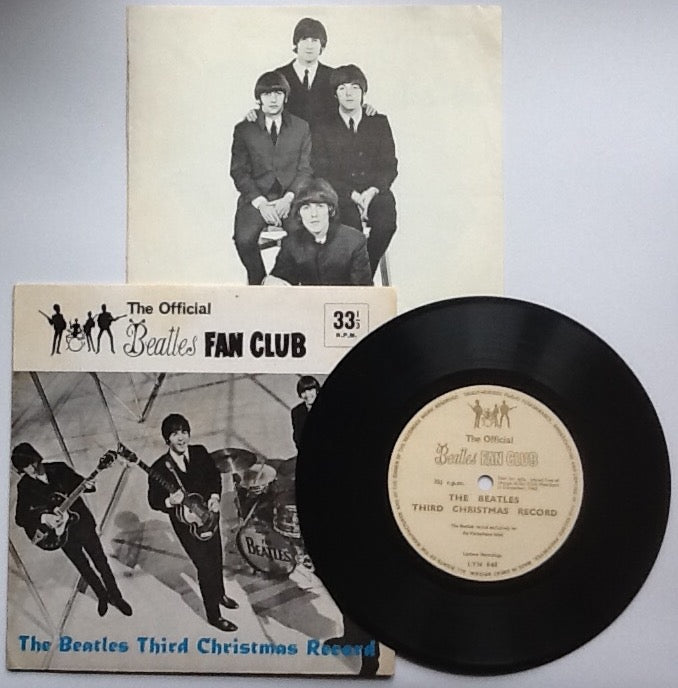 Beatles The Third Christmas Record 7” Fan Club Flexi Disc with Newsletter 1965