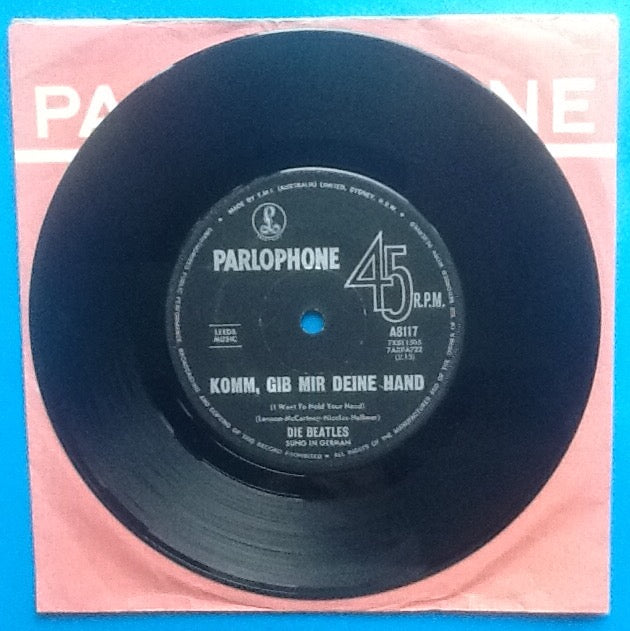 Beatles Komm, Gib Mir Deine Hand 2 Track 7" NMint Single Australia 1964