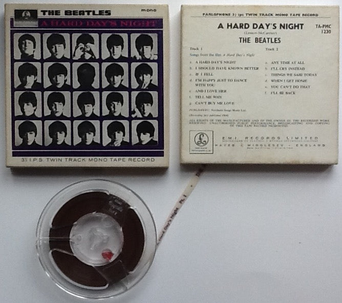 Beatles A Hard Days Night Reel To Reel Tape Card Box 1964