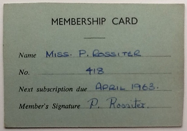Beatles Official Early Low Number Beatles Fan Club Membership Card 1962-63