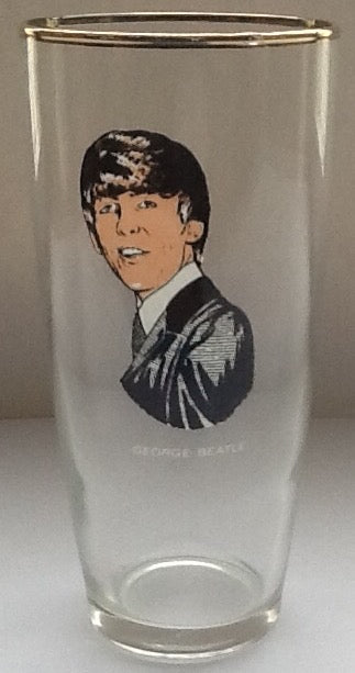 Beatles George Harrison Original Drinking Tumbler Glass without signature Holland 1964