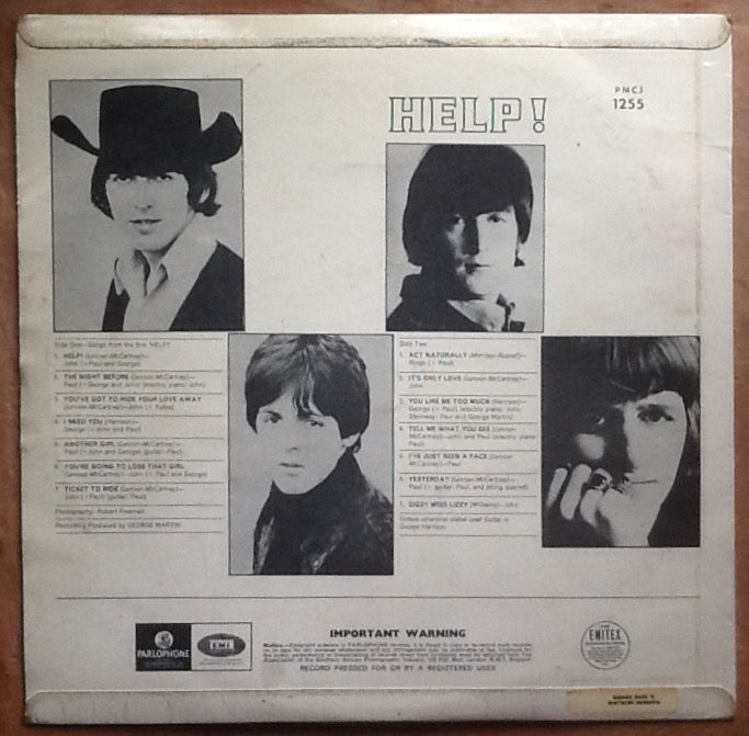 Beatles Help! Original NMint 14 Track Mono Vinyl Album LP Southern Rhodesia 1965