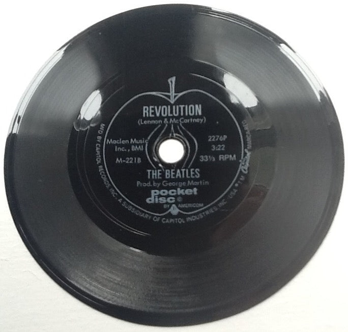 Beatles Hey Jude Revolution Rare 4" Americom Pocket Disc Flexi without Cover 1968