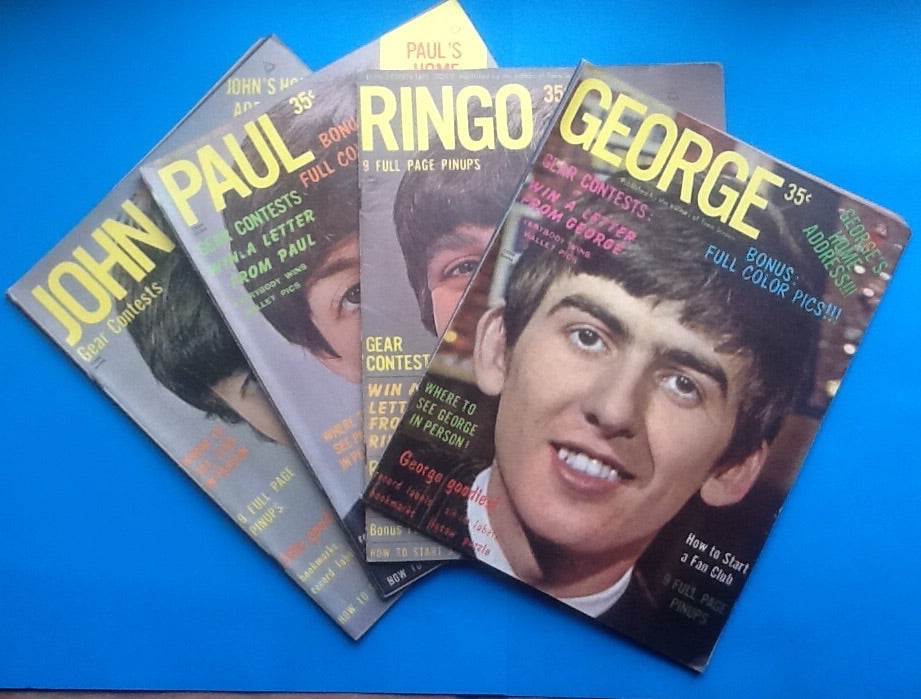Beatles Magazine Teen Screen Life Story Set of Four 1964