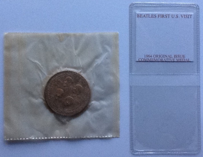 Beatles Original Still Sealed Commemorative 1964 Tour Medal Coin