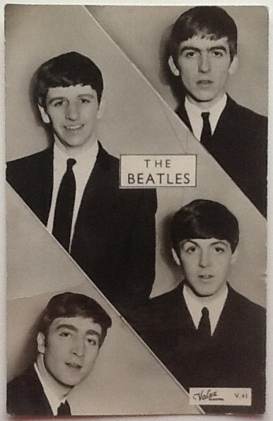 Beatles Original Black - White Postcard Valex Blackpool V.41