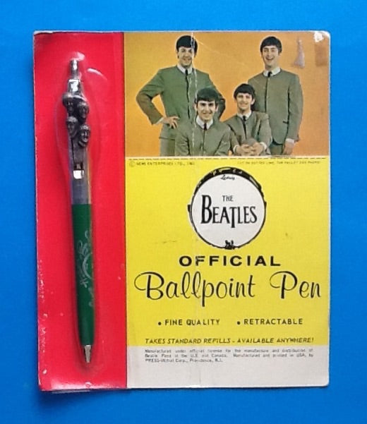 Beatles Official Ballpoint Pen on Original Backing Card