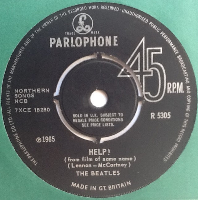 Beatles Help! 2 Track 7" Factory Sample Promo Demo Vinyl Single UK 1965