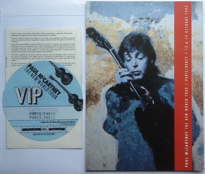Beatles Paul McCartney Original VIP Invitation VIP Pass and Concert Ticket Paris 14 Oct 1993