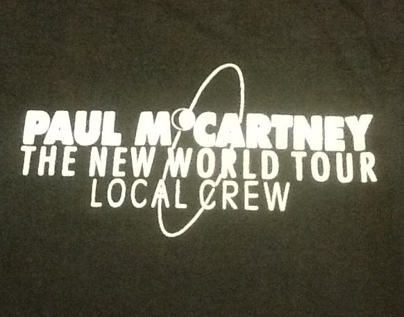Beatles Paul McCartney Original Unused Black Local Crew T Shirt New World Tour 1993
