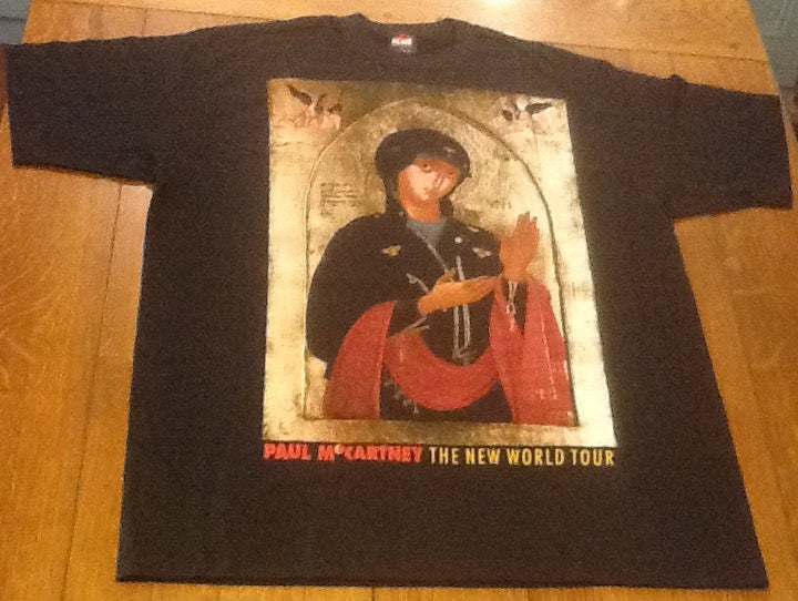 Beatles Paul McCartney Unused Black T Shirt Biker Like An Icon New World Tour 1993