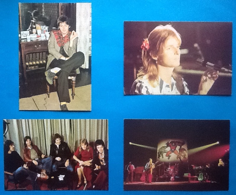 Beatles Paul McCartney Wings Set of 4 Fan Club Postcards 1975