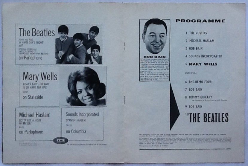 Beatles Original Concert Tour Programme The Beatles Show 1964