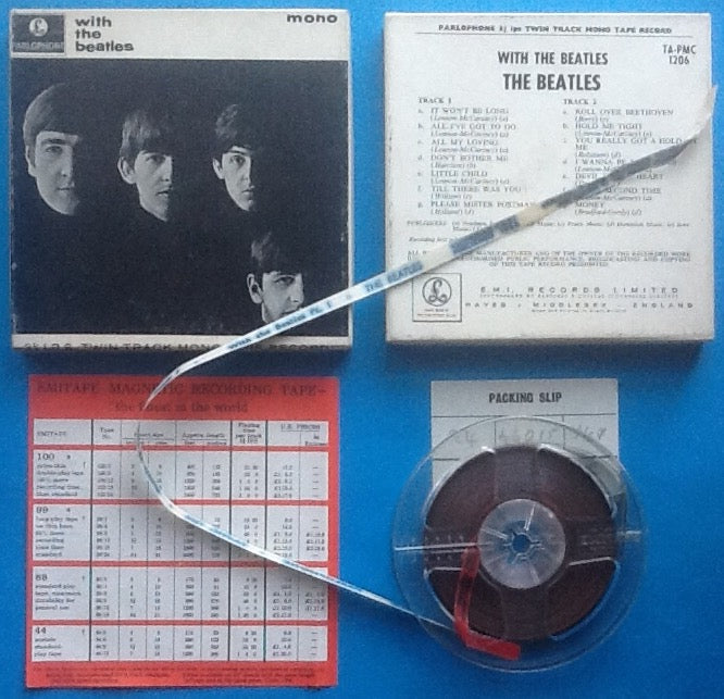 Beatles With The Beatles Reel To Reel Mono Tape Card Box Packing Slip EMI Insert 1964
