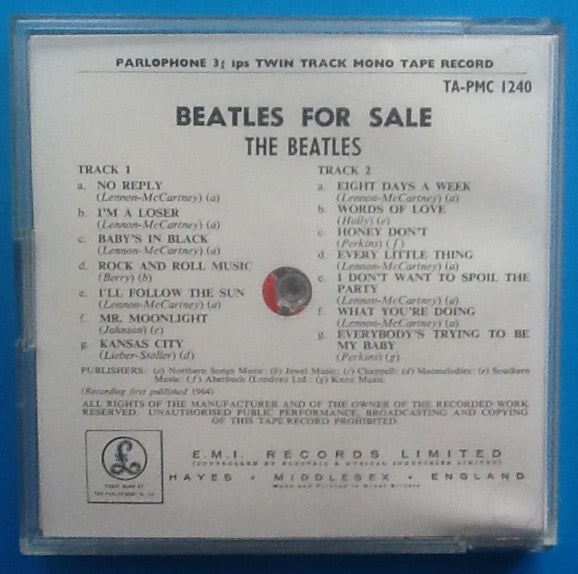 Beatles For Sale Reel To Reel Mono Tape Jewel Case Packing Slip 1968