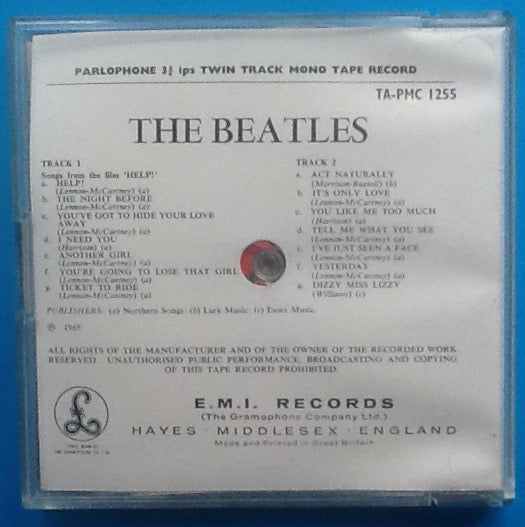Beatles Help! Reel To Reel Mono Tape Jewel Case Packing Slip Insert 1968
