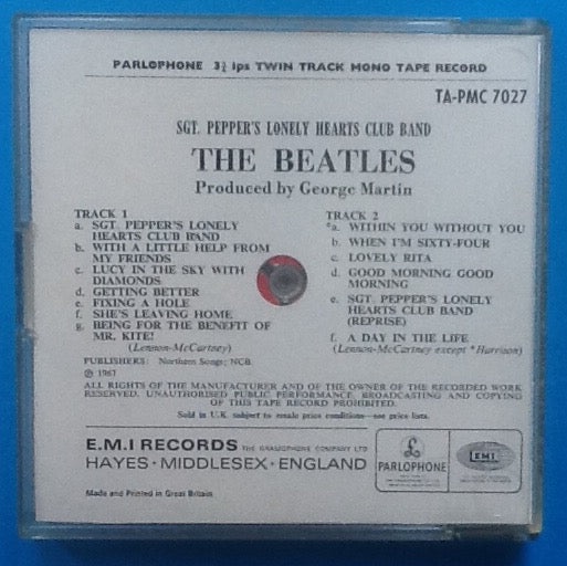 Beatles Sgt Pepper's Lonely Hearts Club Band Reel To Reel Mono Tape Jewlel Case Packing Slip 1968
