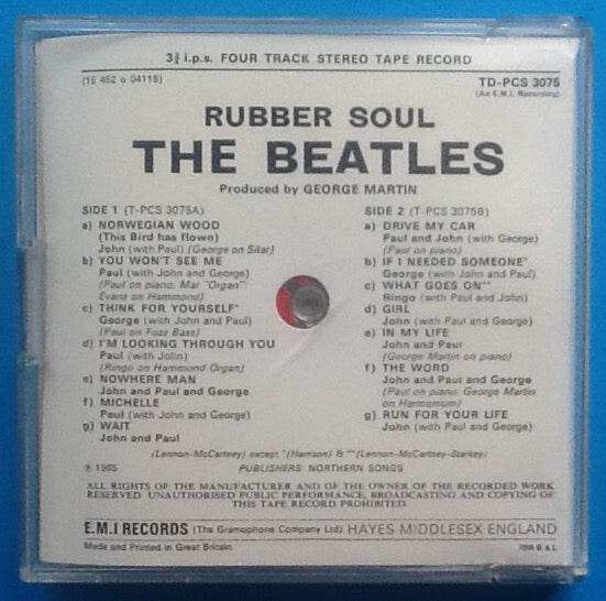 Beatles Rubber Soul Reel To Reel Stereo Tape Jewel Case Packing Slip 1968