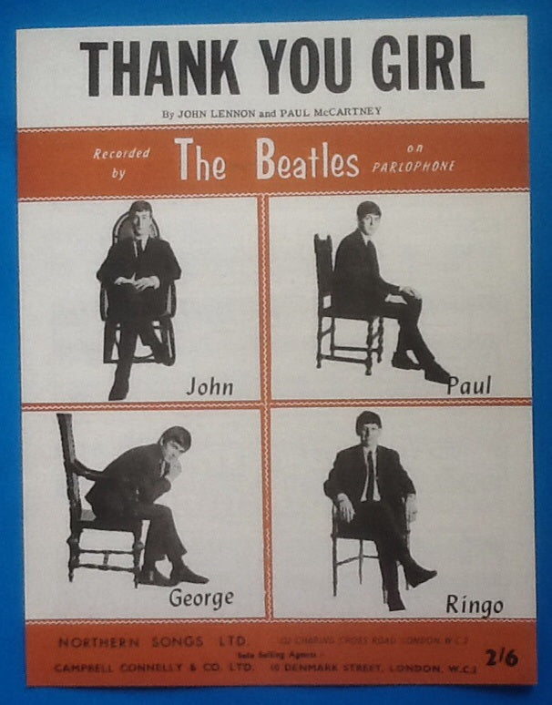 Beatles Thank You Girl Sheet Music 1963