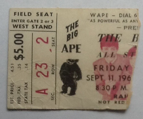 Beatles Concert Ticket Jacksonville 1964