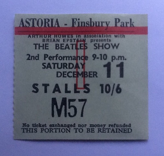 Beatles Original Concert Ticket London 1965