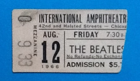 Beatles Original Used Concert Ticket Chicago 1966