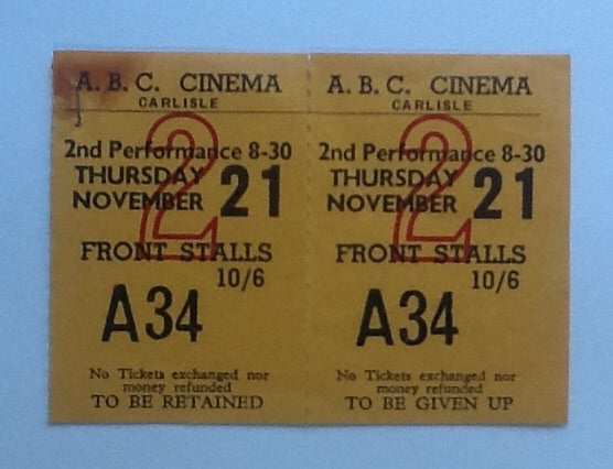 Beatles Unused Concert Ticket Carlisle 1963