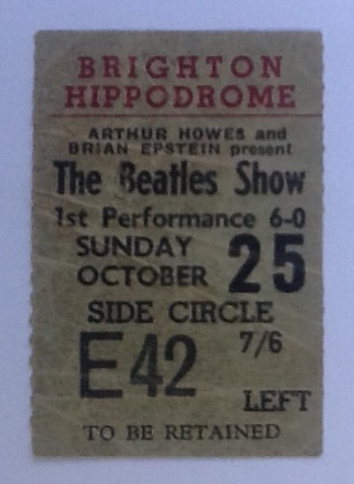 Beatles OriginAl Concert Ticket Brighton 1964