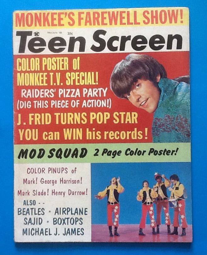 Teen Screen Magazine Beatles Monkees May-June 1969