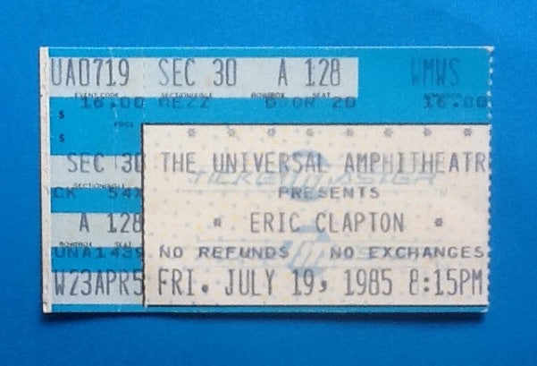 Eric Clapton Used Concert Ticket Los Angeles 1985