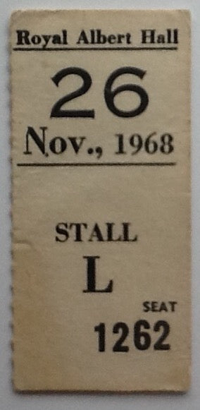 Cream Eric Clapton Original Used Concert Ticket Royal Albert Hall London 1968