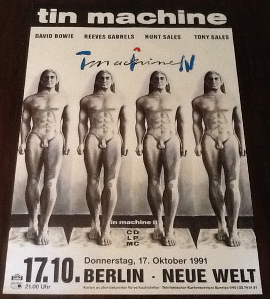 David Bowie Tin Machine Original Concert Tour Gig Poster Neue Welt Berlin 1991