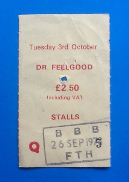 Dr Feelgood Original Used Concert Ticket Manchester 1978