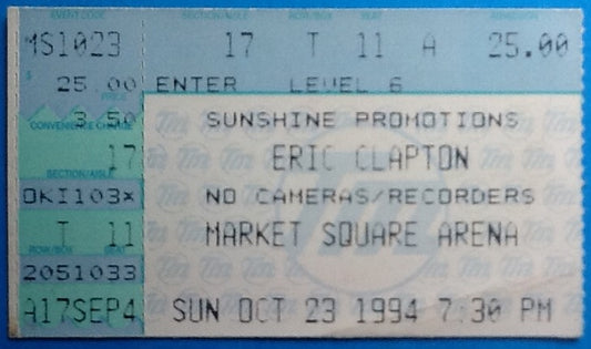 Eric Clapton Original Used Concert Ticket New York 1994