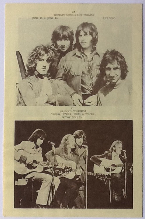 Jimi Hendrix The Who Original Concert Programme Berkeley Community Theatre 1970