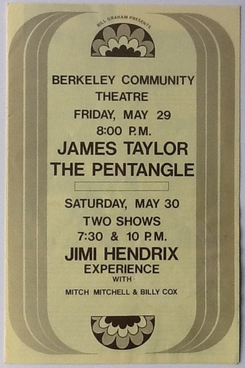 Jimi Hendrix The Who Original Concert Programme Berkeley Community Theatre 1970