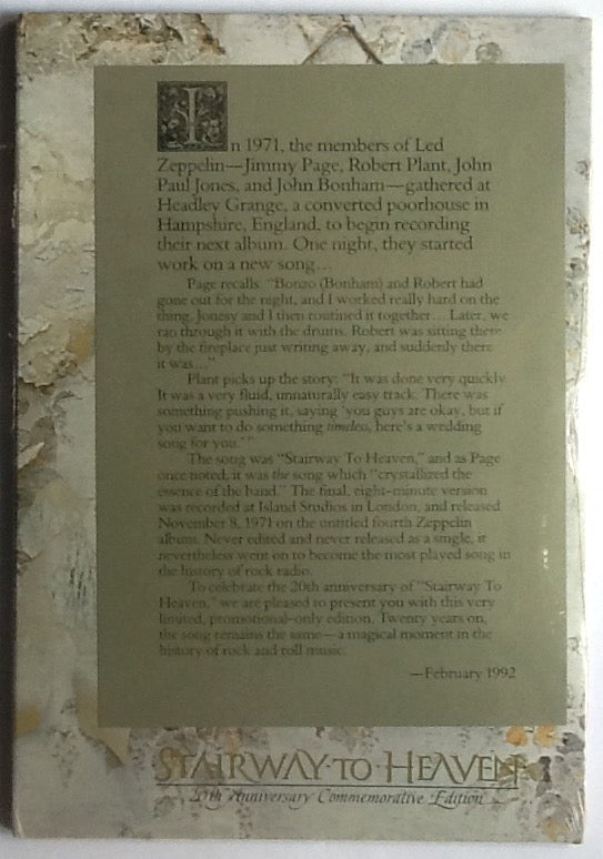 Led Zeppelin Stairway to Heaven Promo 20th Anniversary Commemorative Edition Box Set 1991