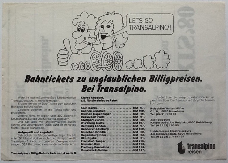 Led Zeppelin Original Concert Handbill Flyer Eisstadion Mannheim 1980